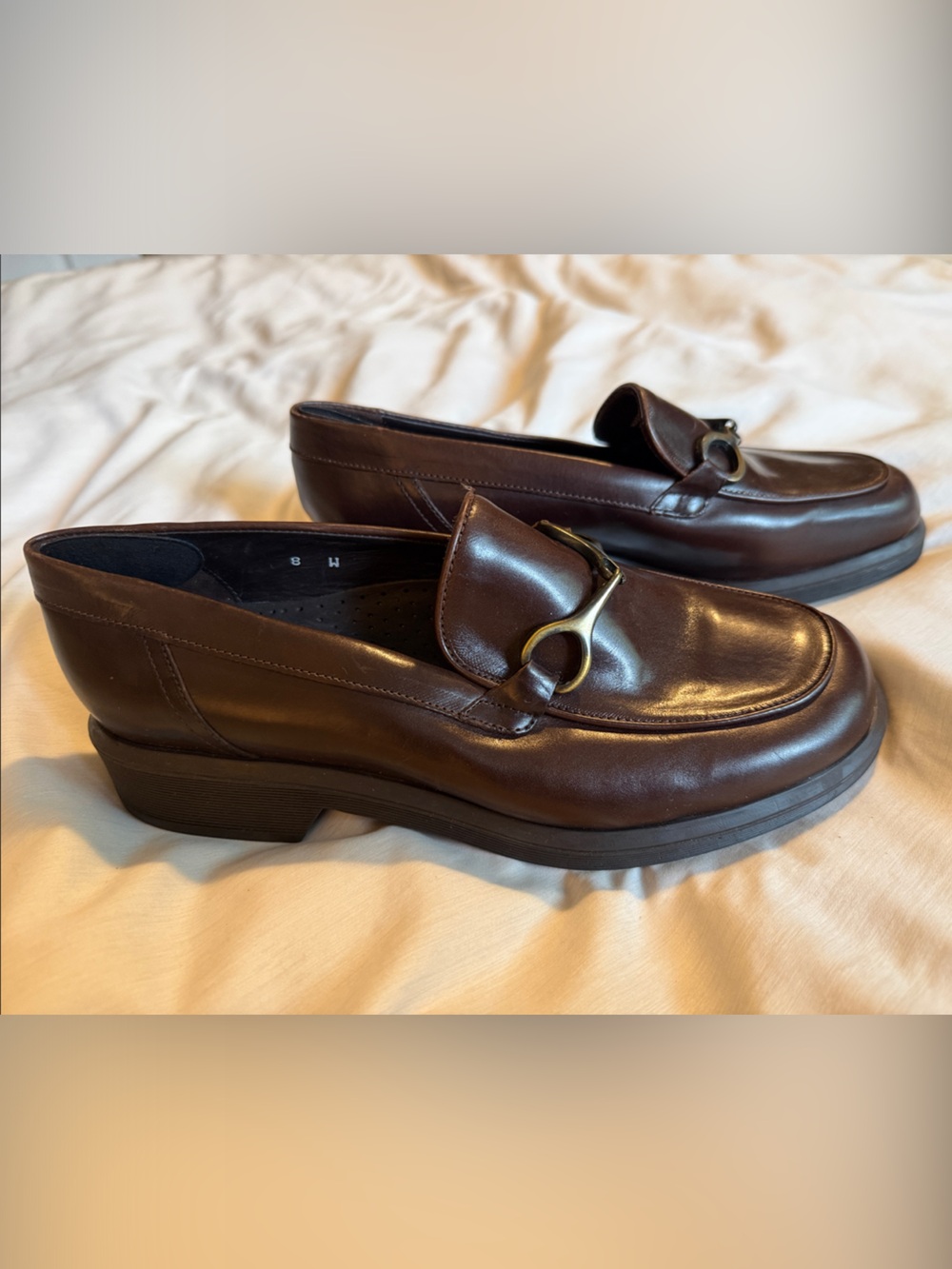 Nickels Dark Brown Leather Bit Loafers